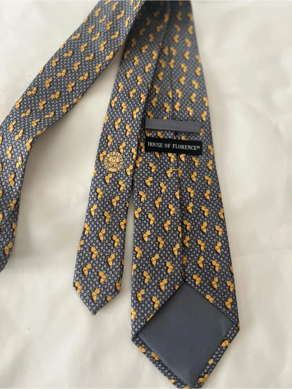Men's Tie with Yellow acorns House of Florence